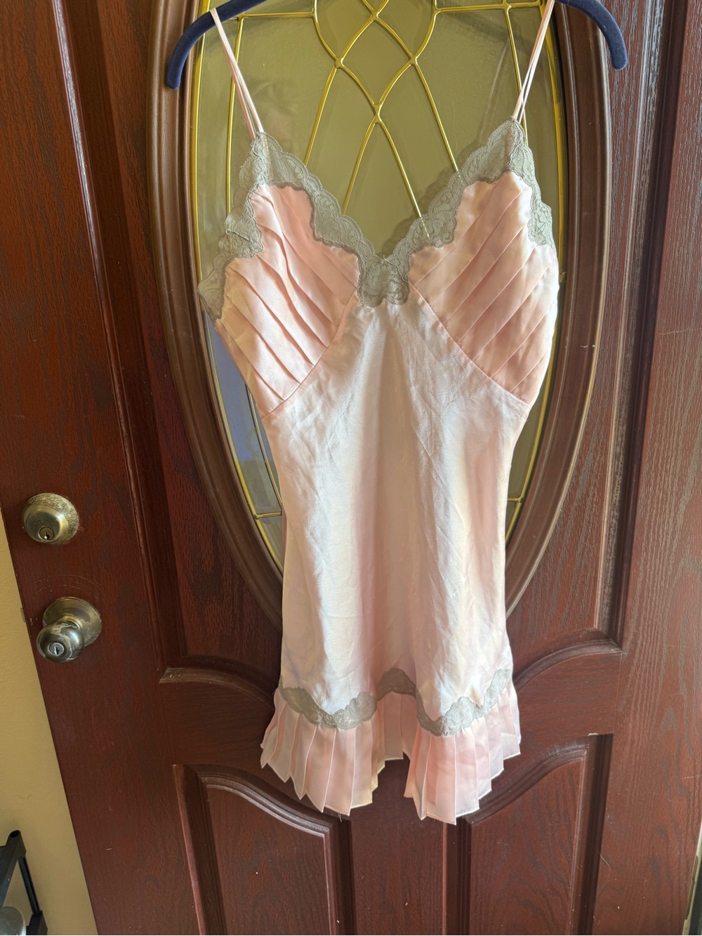 VINTAGE VICTORIA’S SECRET LINGERIE DRESS LIGHT, PINK GRAY LACE SMALL